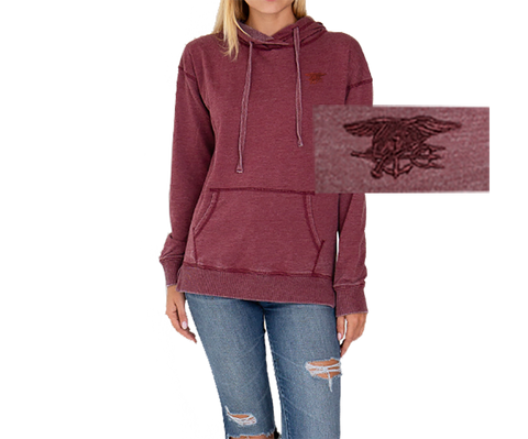 Maroon Classic Hoodie with Maroon Trident