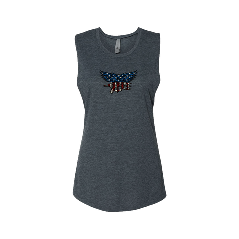 Ladies Stars and Stripes Trident Star Muscle Tank