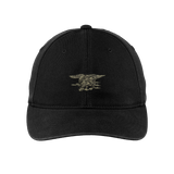 Black FlexFit Hat with Gray Trident