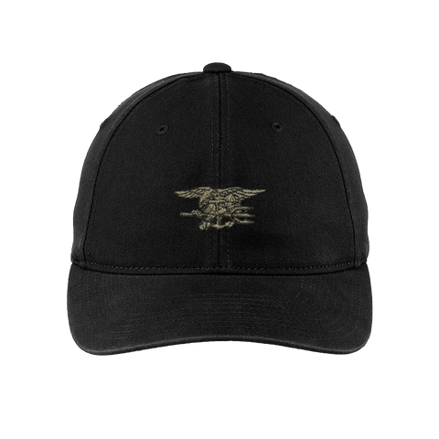 Black FlexFit Hat with Gray Trident