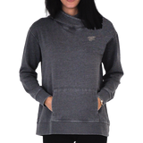 Ladies Gray Trident Vintage Fleece Crossover Hoodie