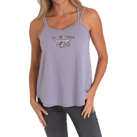 Ladies Strappy Tank with US NAVY SEALS and Trident